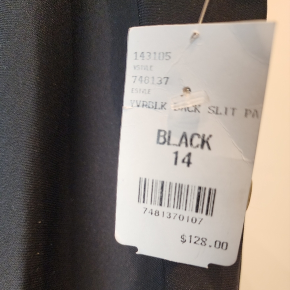 New Joseph Ribkoff Black Stretch Dress Pants Back Slit  Size 14 - Picture 5 of 8